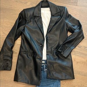Abercrombie & Fitch Vegan Leather Blazer
